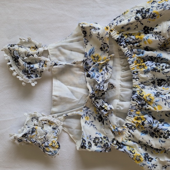 joie floral clip dot ruffled lace trim summer dress with peekaboo back 3T girls - Picture 7 of 9